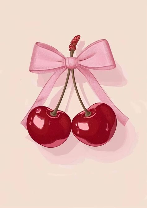 Paint by Numbers – Cherries with Pink Bow