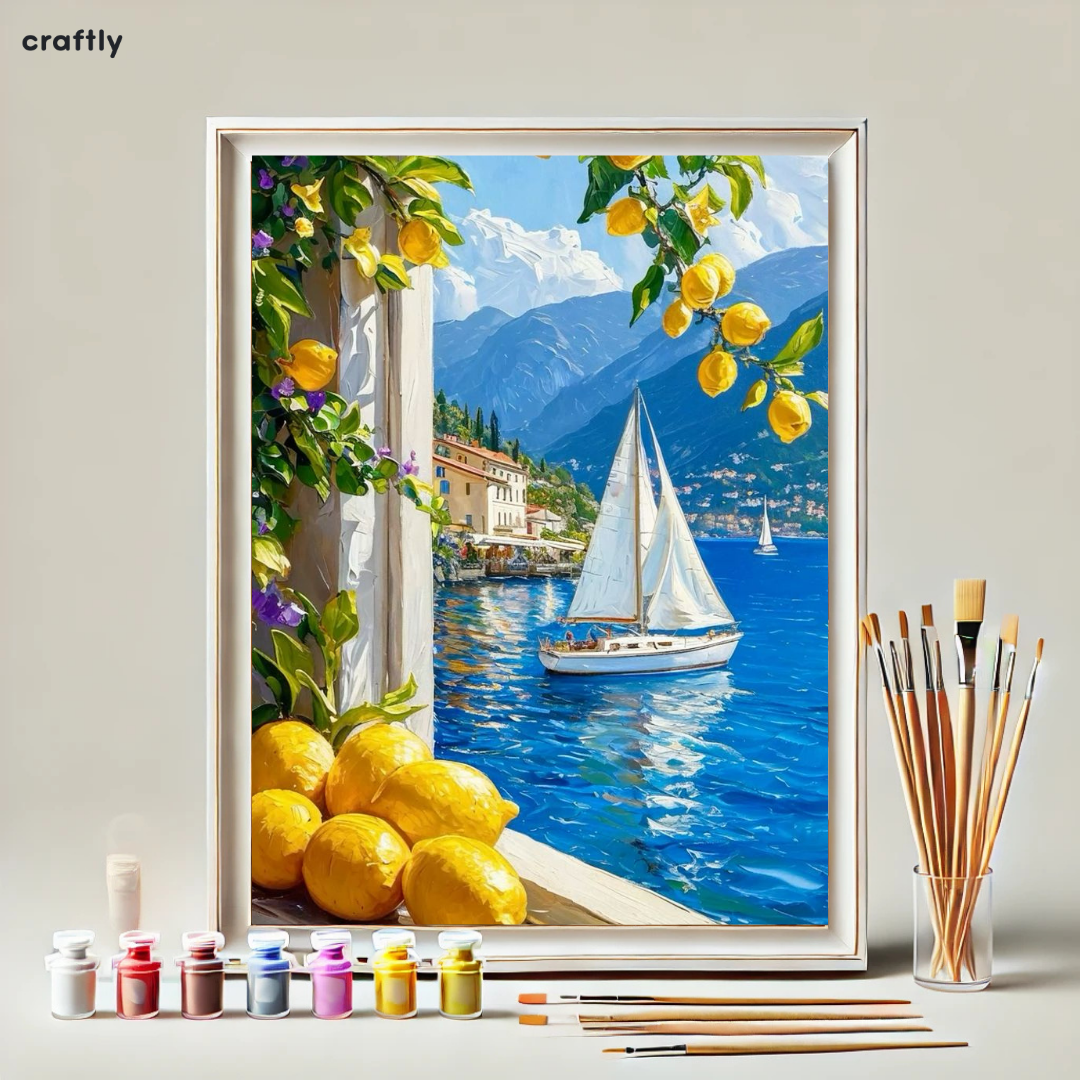 Paint by Numbers – Sailboat with Window and Lemons