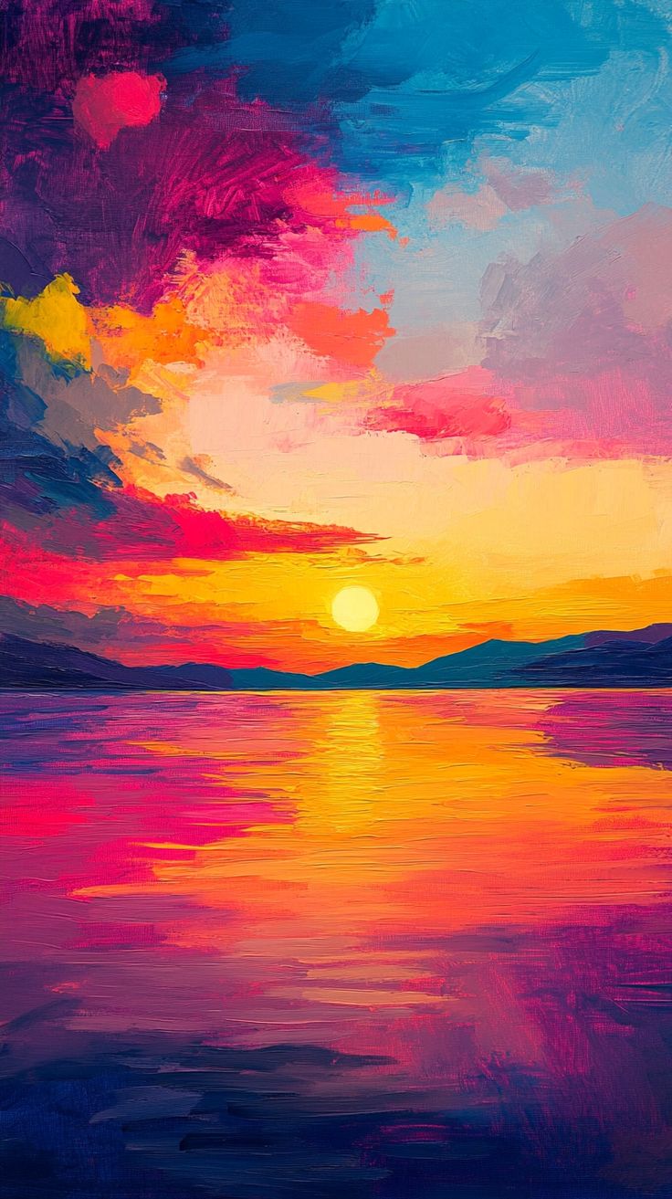 Paint by Numbers – Colourful Sunset Over Water