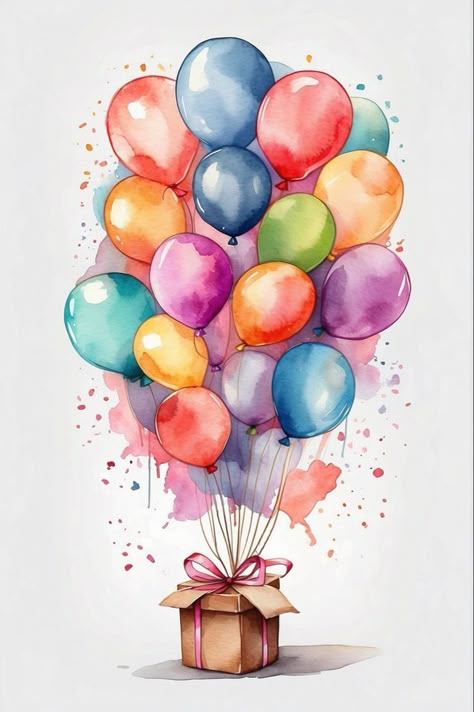 Paint by Numbers – Colourful Watercolour Balloons