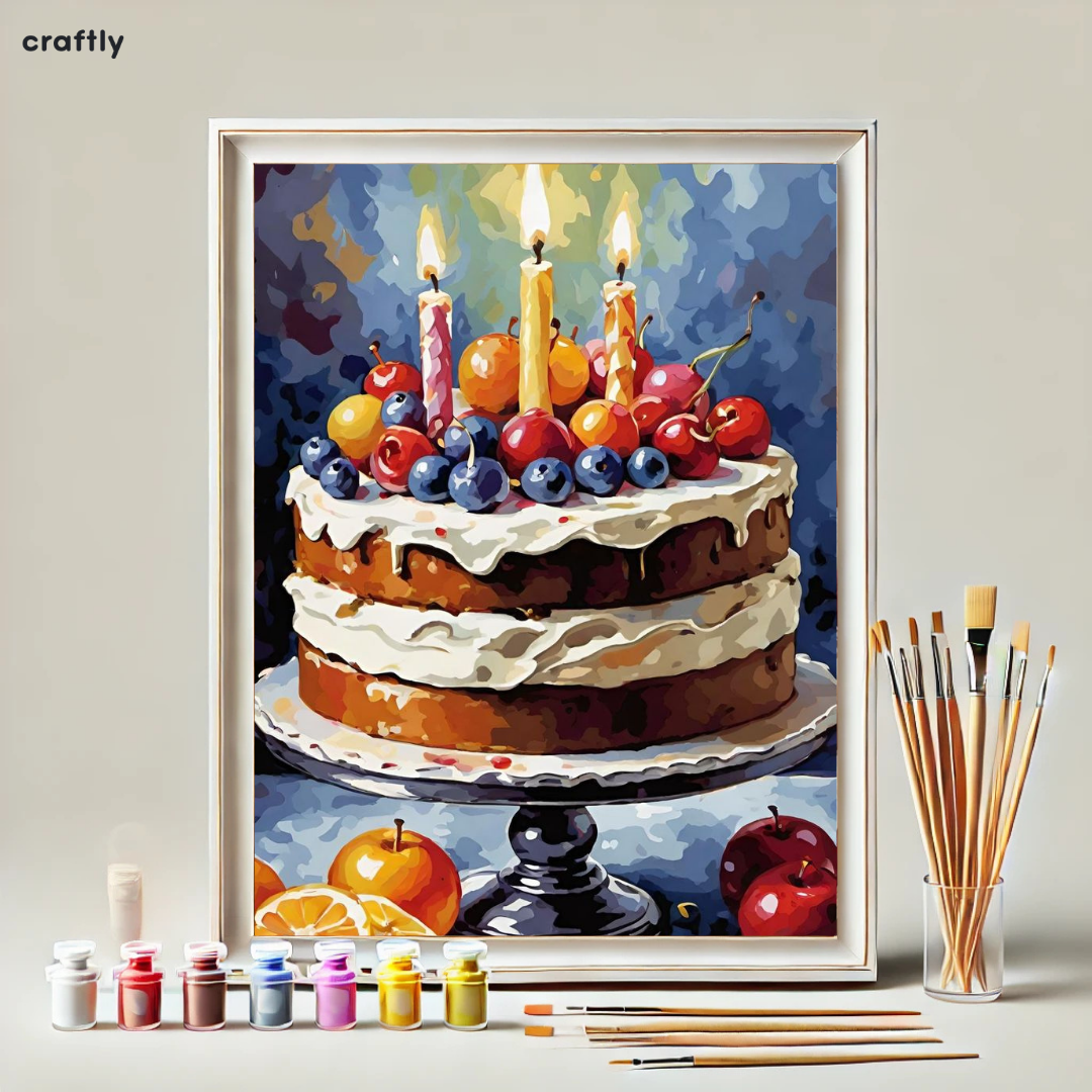 Paint by Numbers – Festive Birthday Cake