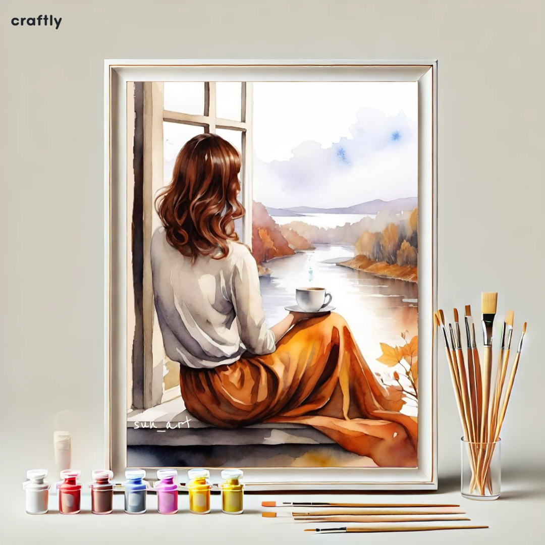 Paint by Numbers – Dreaming Woman by the Autumn Window