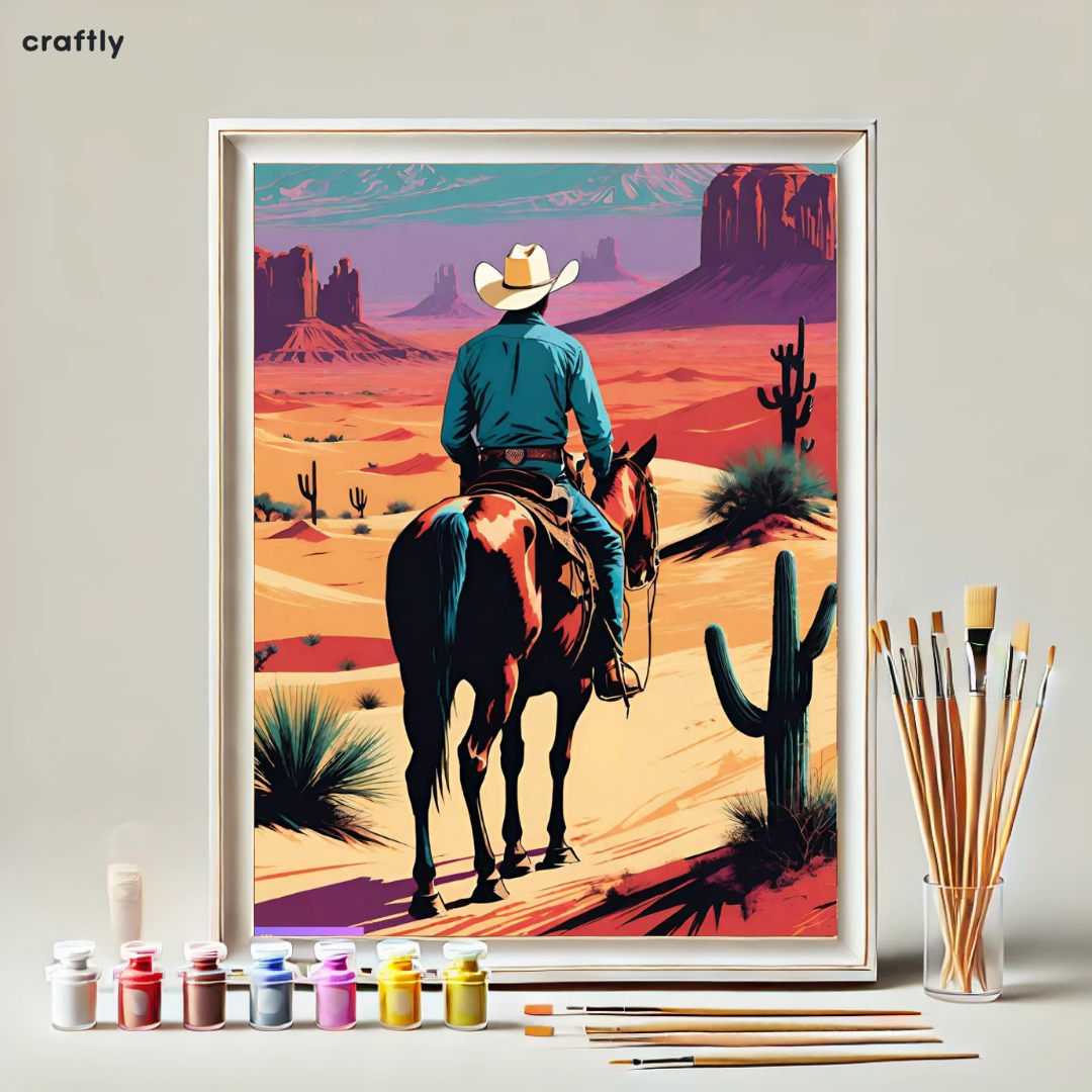 Paint by Numbers – Cowboy in the Wild Desert