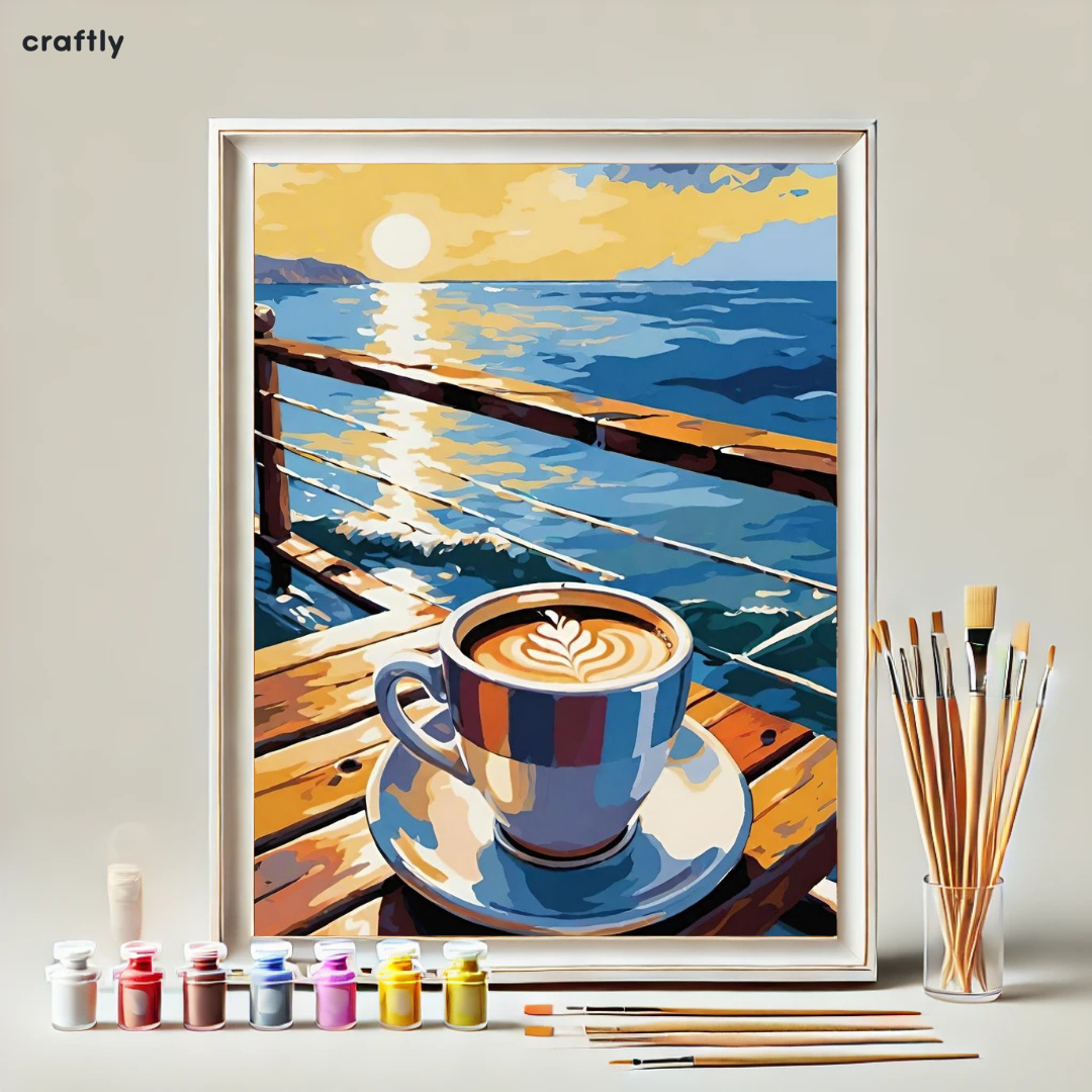 Paint by Numbers – Cosy Coffee Cup at Sunrise