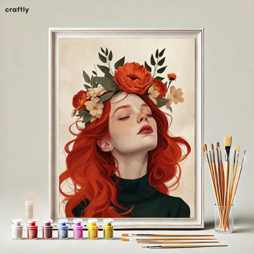 Paint by Numbers – Female Portrait with Flower Crown