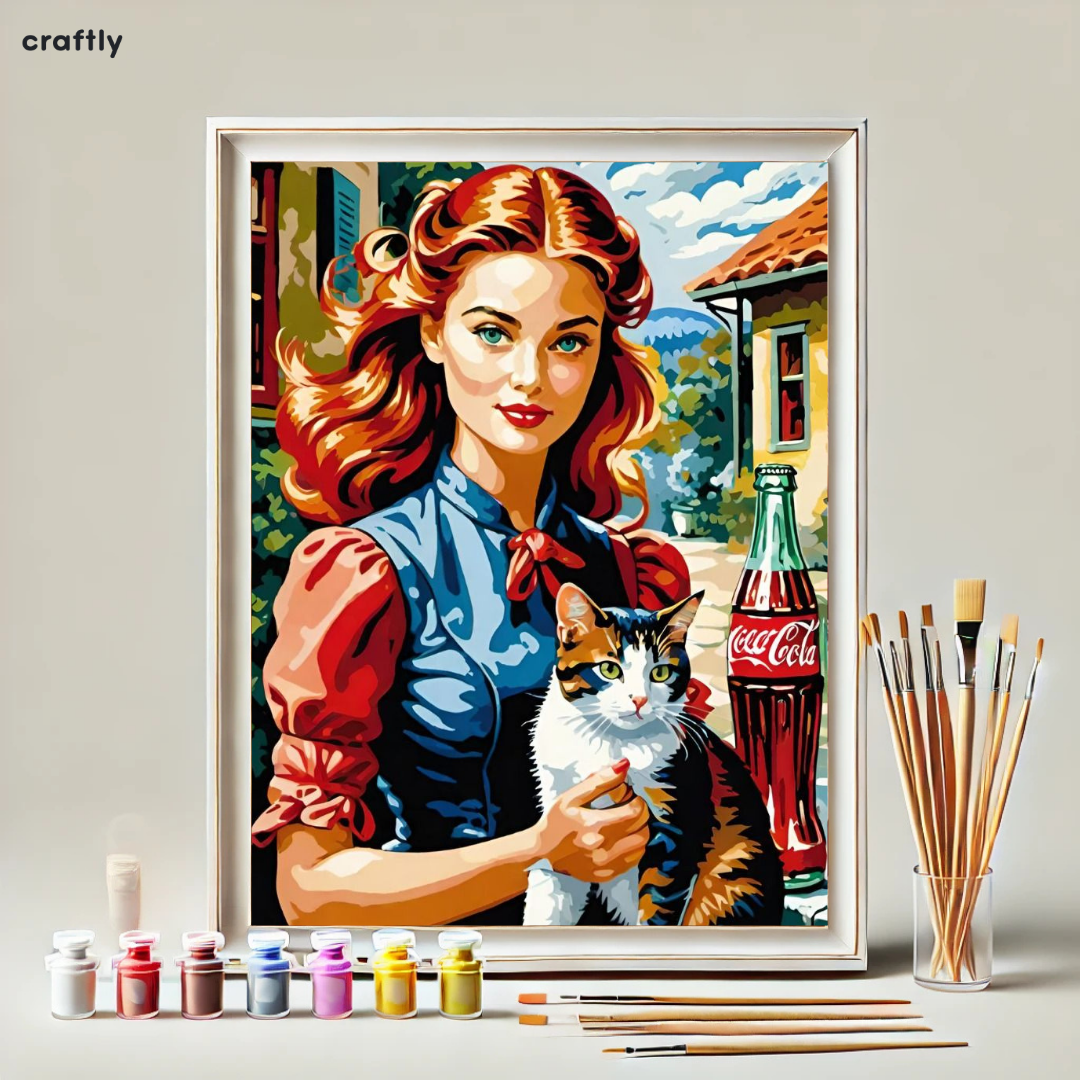 Paint by Numbers – Woman’s Portrait with Cat