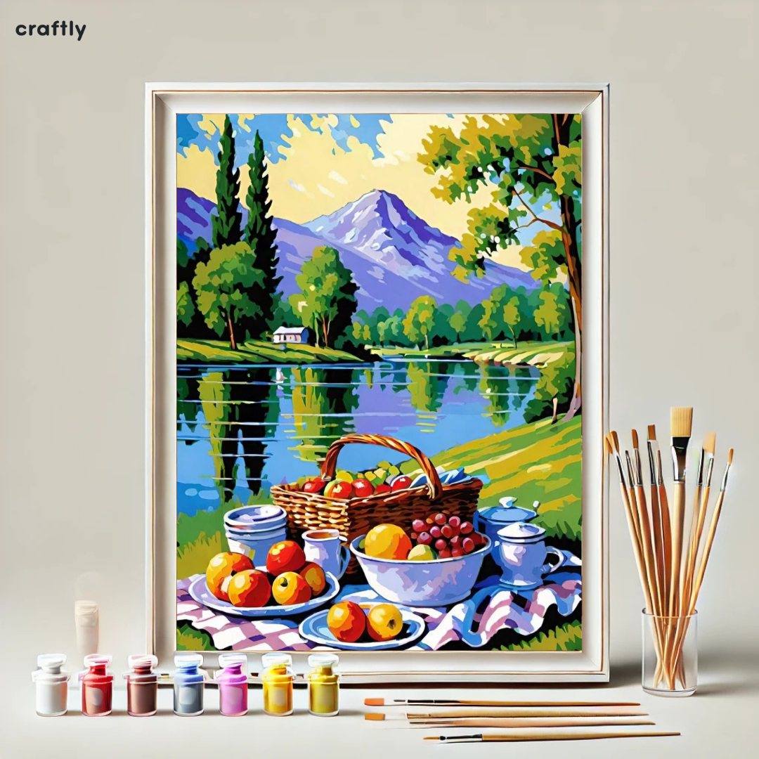 Paint by Numbers – Picnic by the Lake in Nature