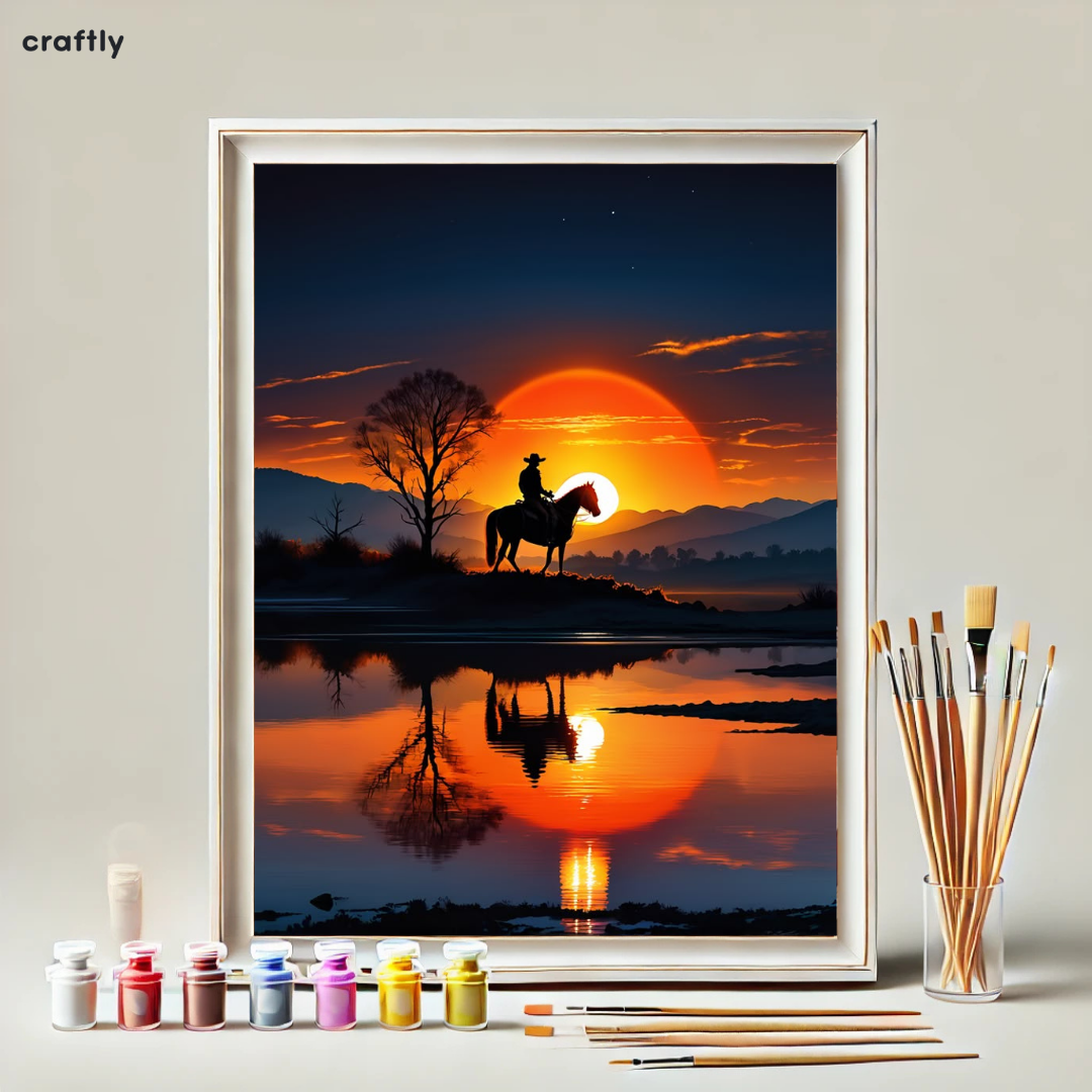 Paint by Numbers – Cowboy at Sunset