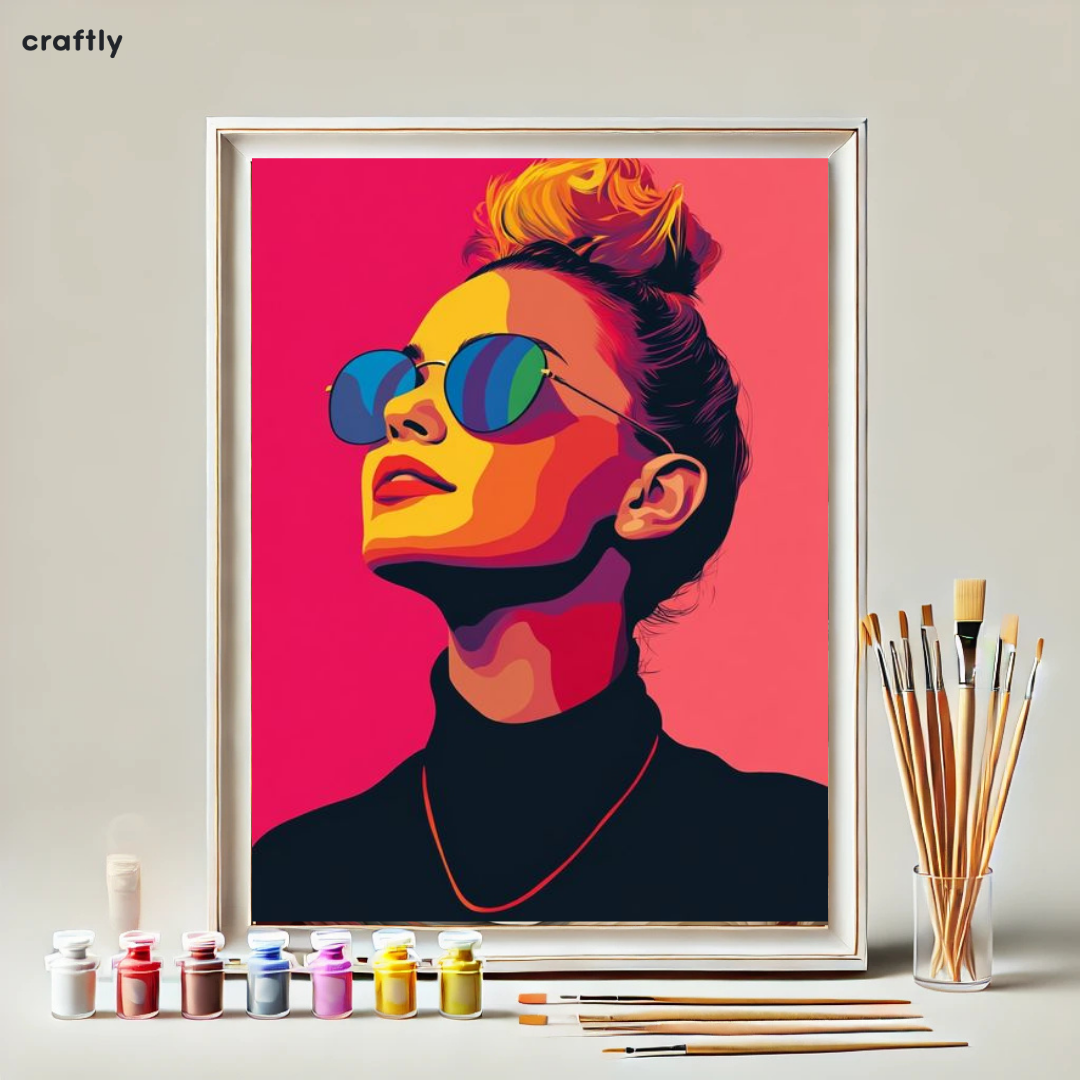 Paint by Numbers – Pop Art Woman with Sunglasses
