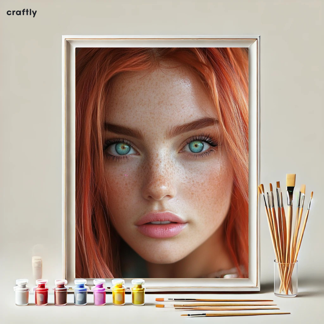 Paint by Numbers – Portrait of Redhead Woman