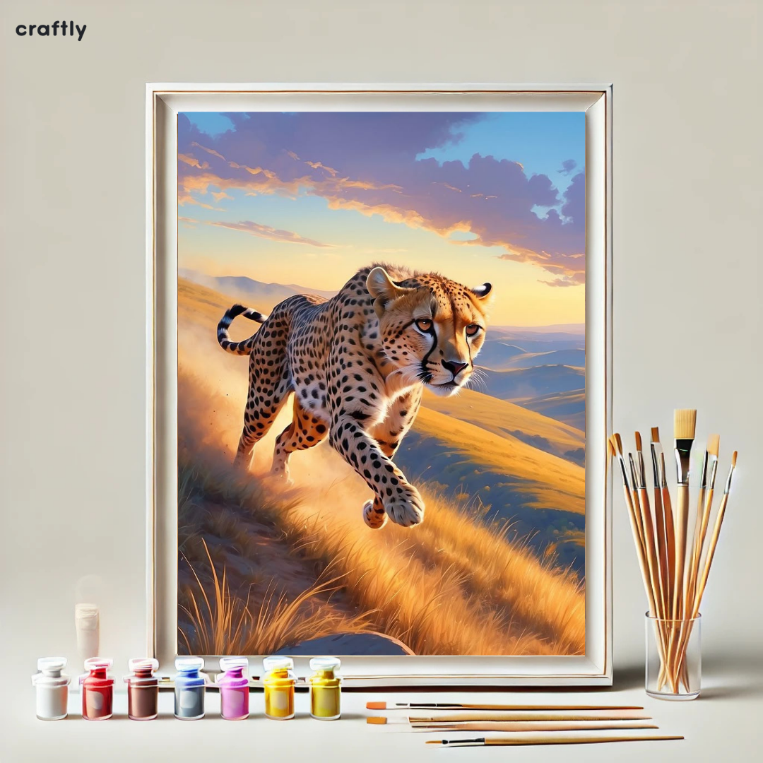 Paint by Numbers – Cheetah Running in the Wild