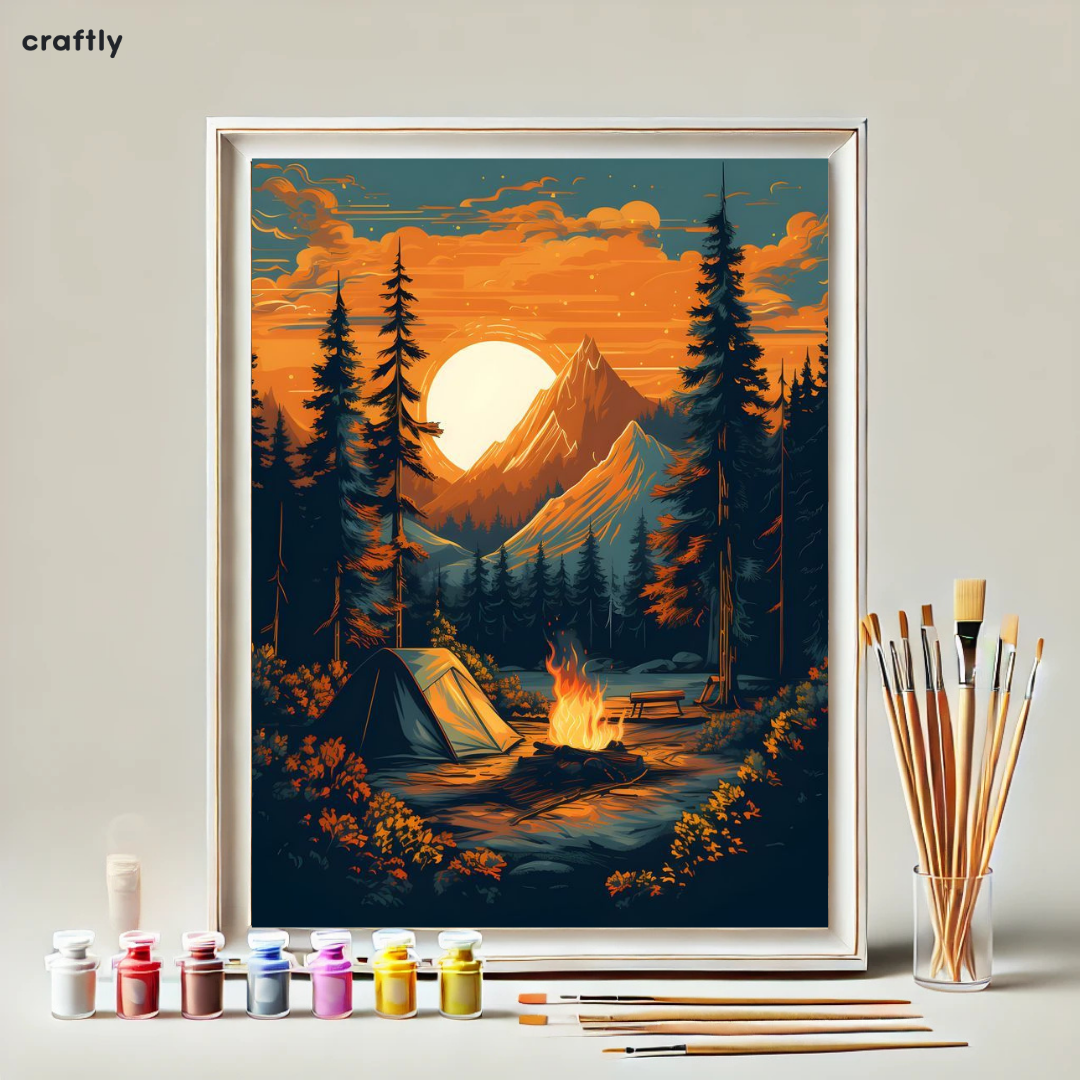 Paint by Numbers – Painting Camping in the Forest