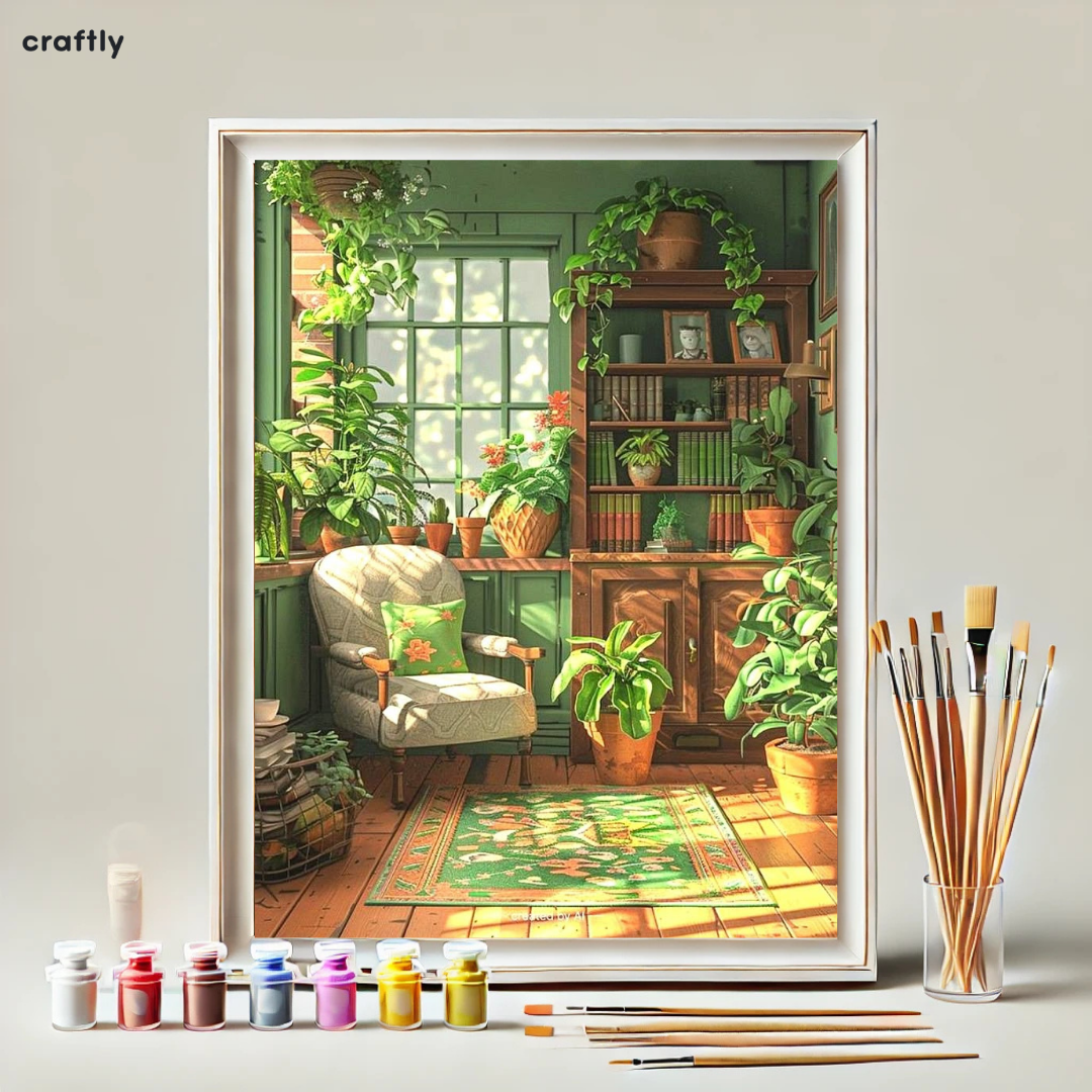 Paint by Numbers – Peaceful Green Reading Nook