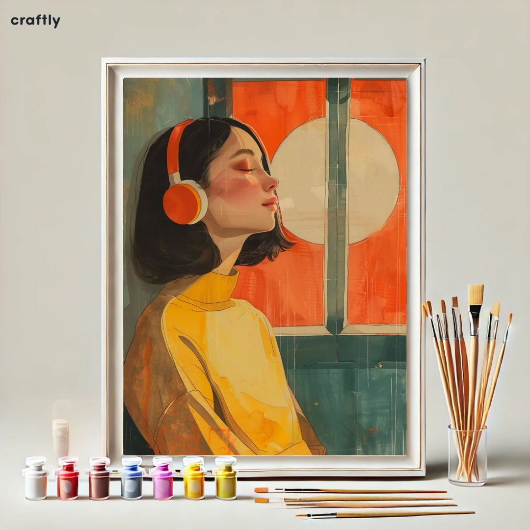 Paint by Numbers – Girl Listening to Music