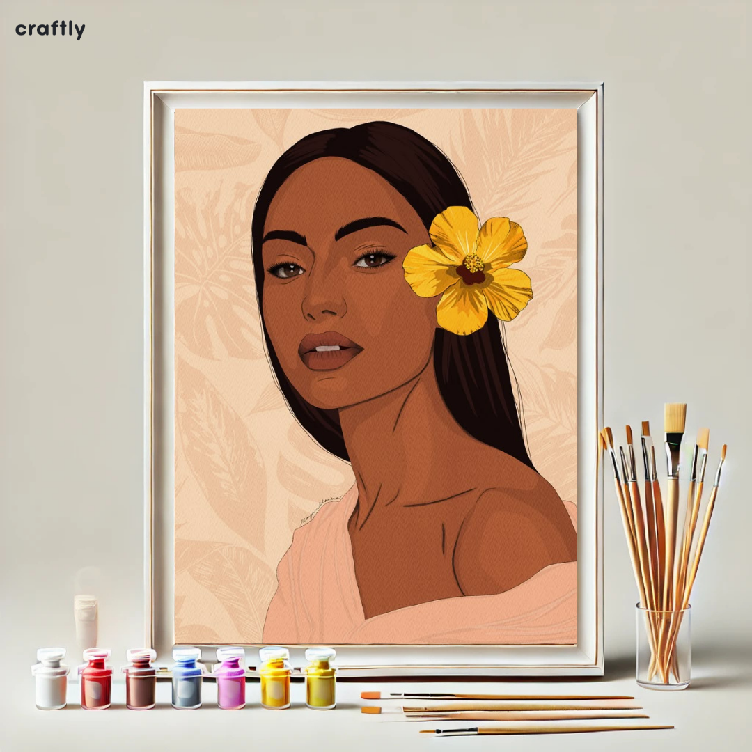 Paint by Numbers – Woman with Yellow Flower