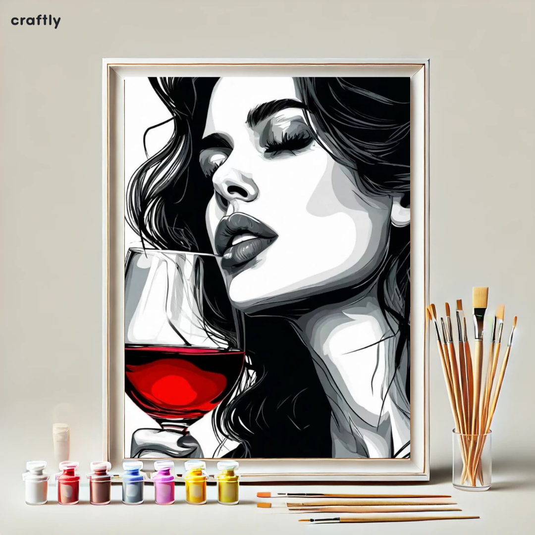 Paint by Numbers – Piercing Gaze and a Glass of Wine
