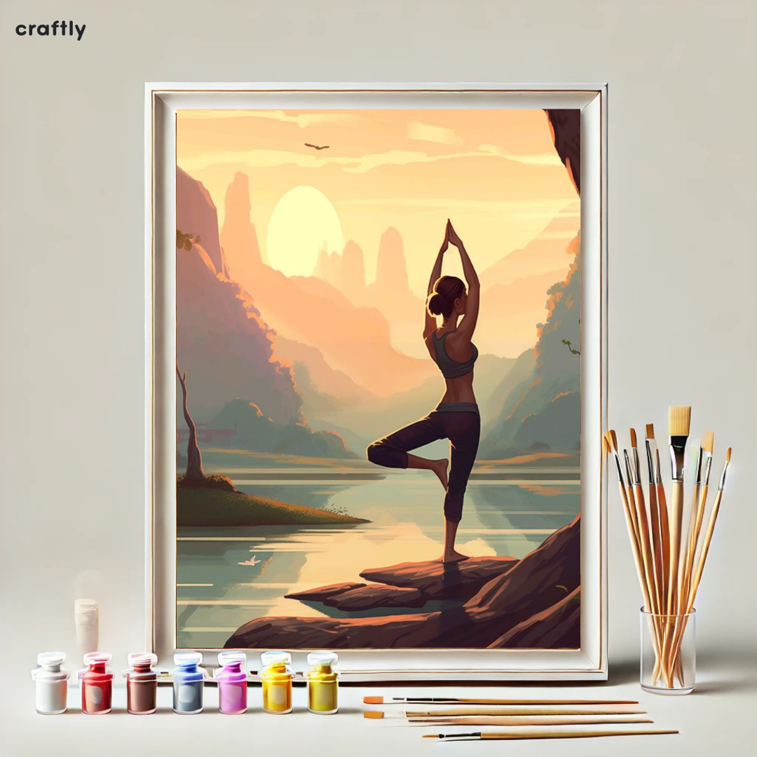 Paint by Numbers – Meditation at the Lake with Magical Sunset