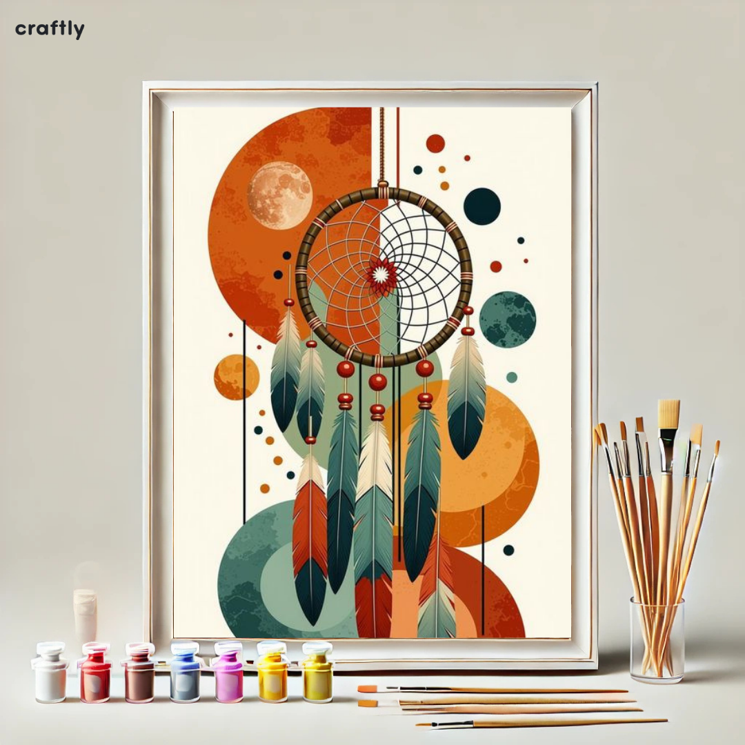 Paint by Numbers – Dreamcatcher with Boho Elements