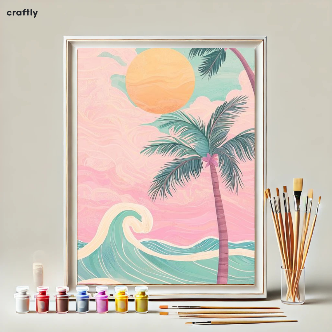 Paint by Numbers – Tropical Landscape with Palm Trees