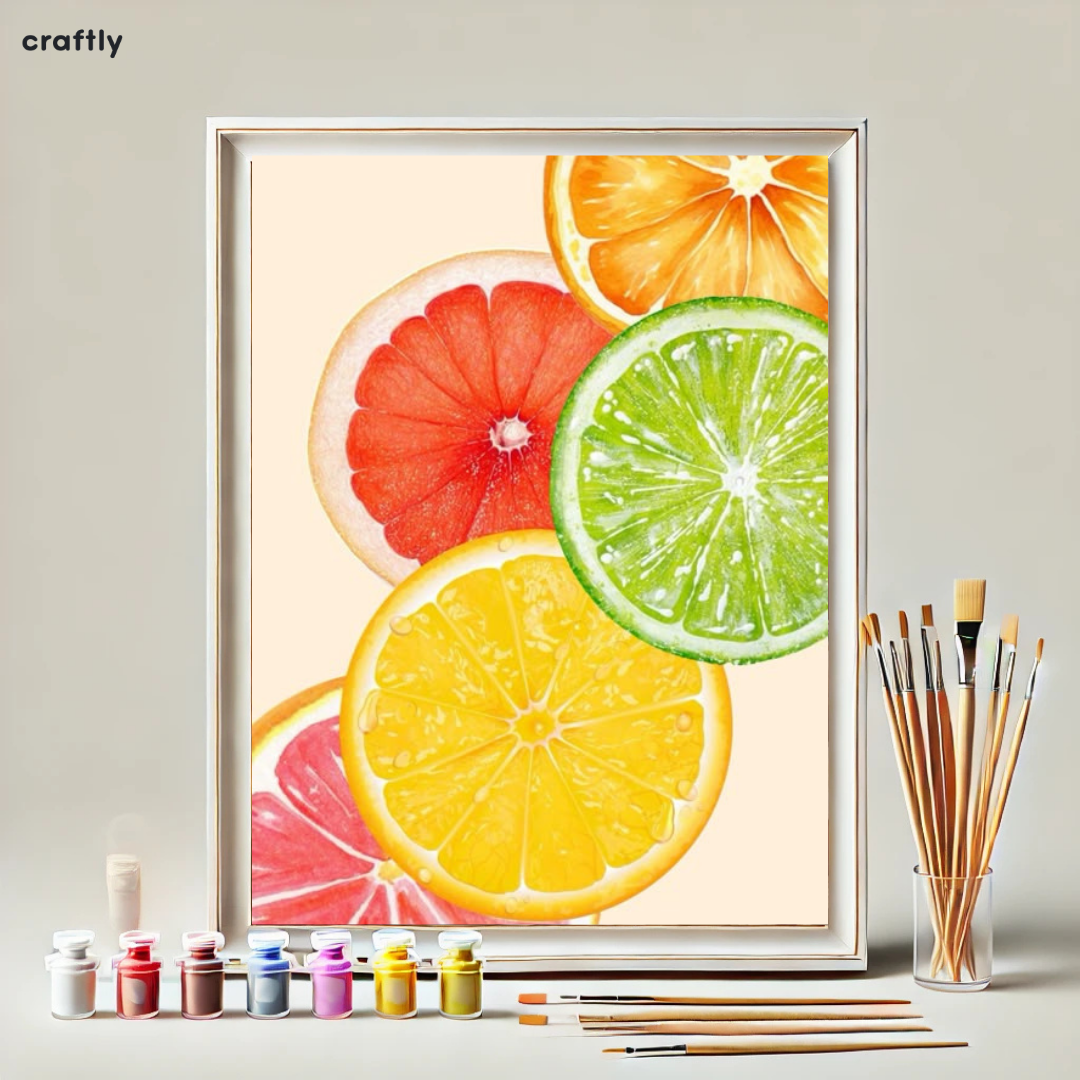 Paint by Numbers – Colourful Citrus Slices
