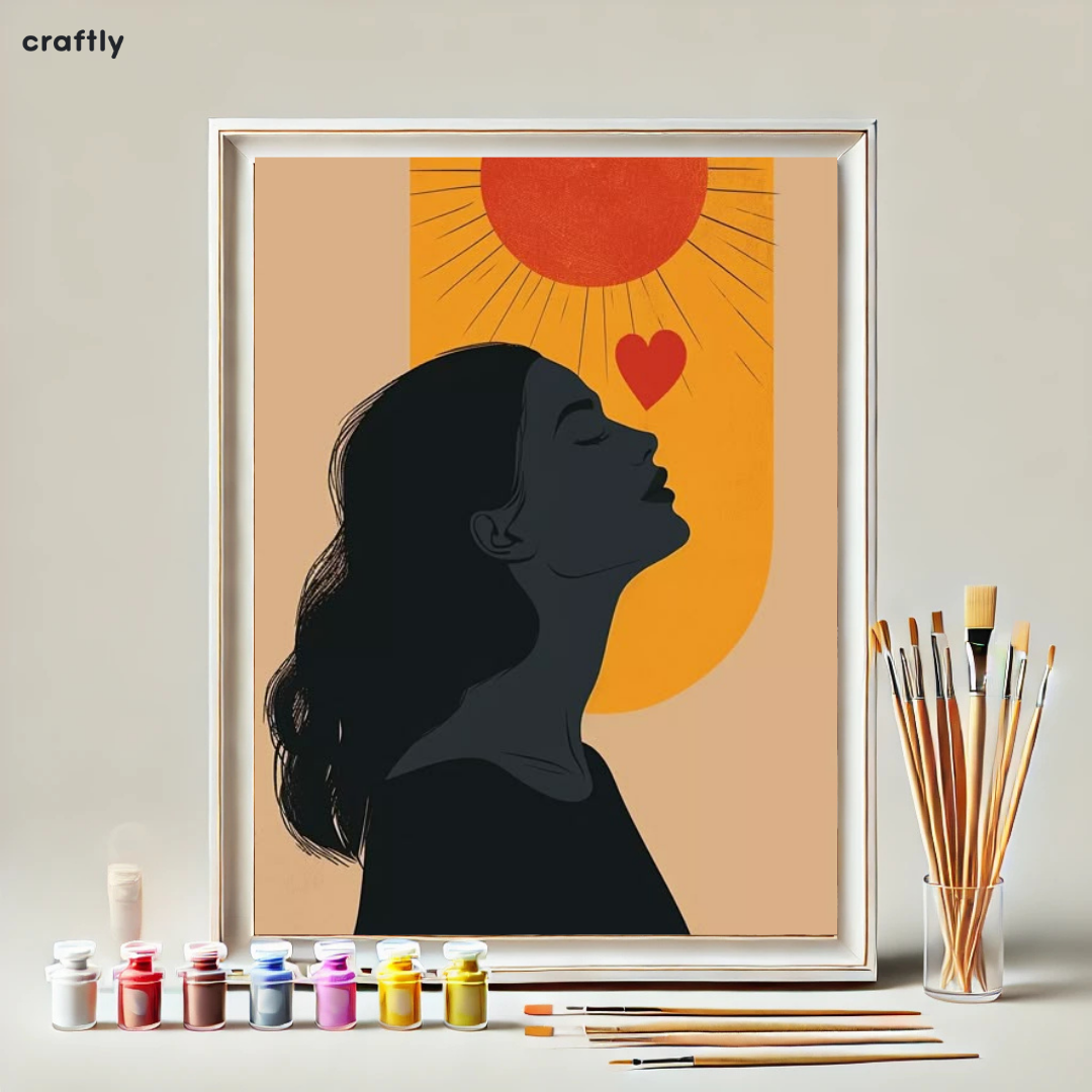 Paint by Numbers – Female Portrait with Sun and Heart