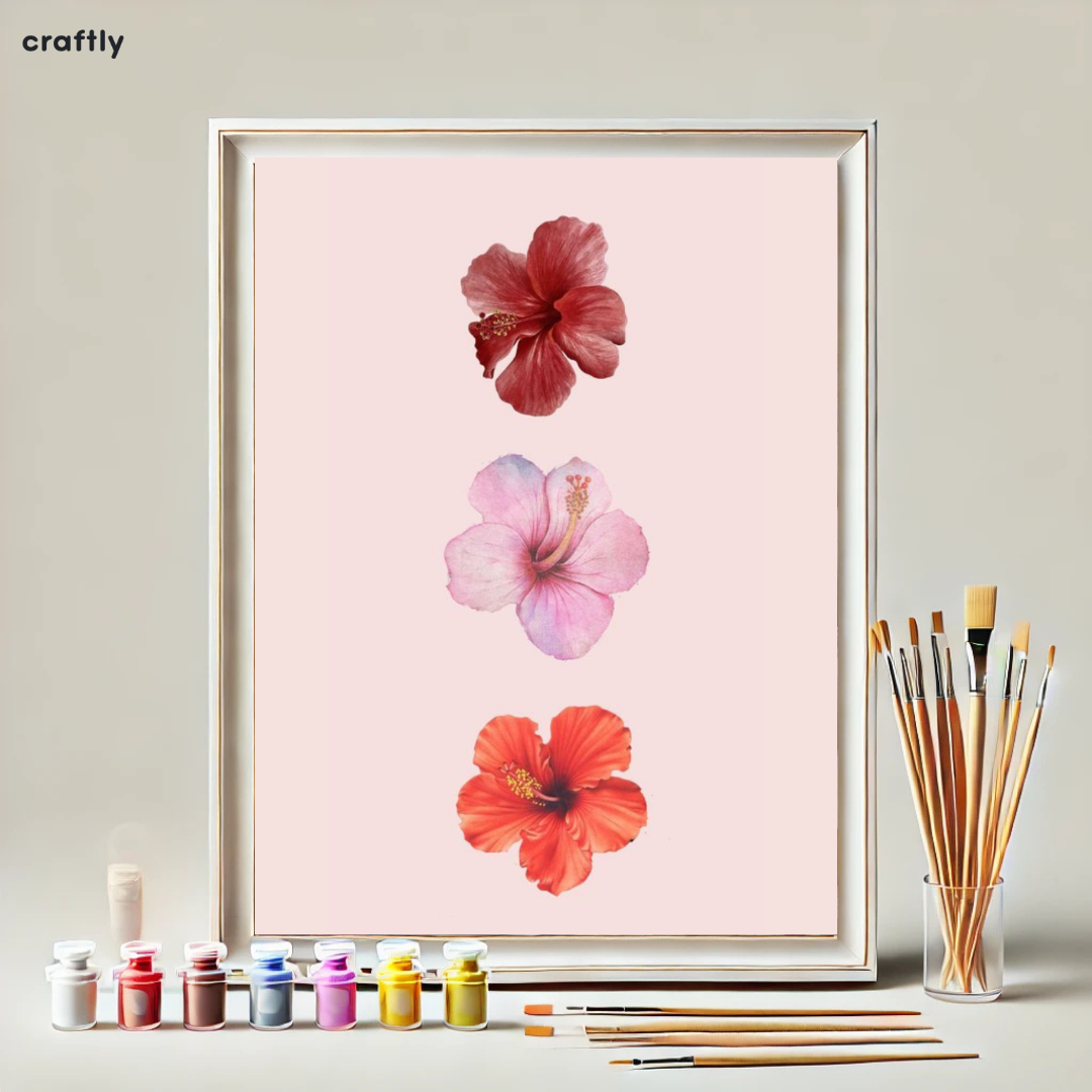 Paint by Numbers – Delicate Hibiscus Flowers