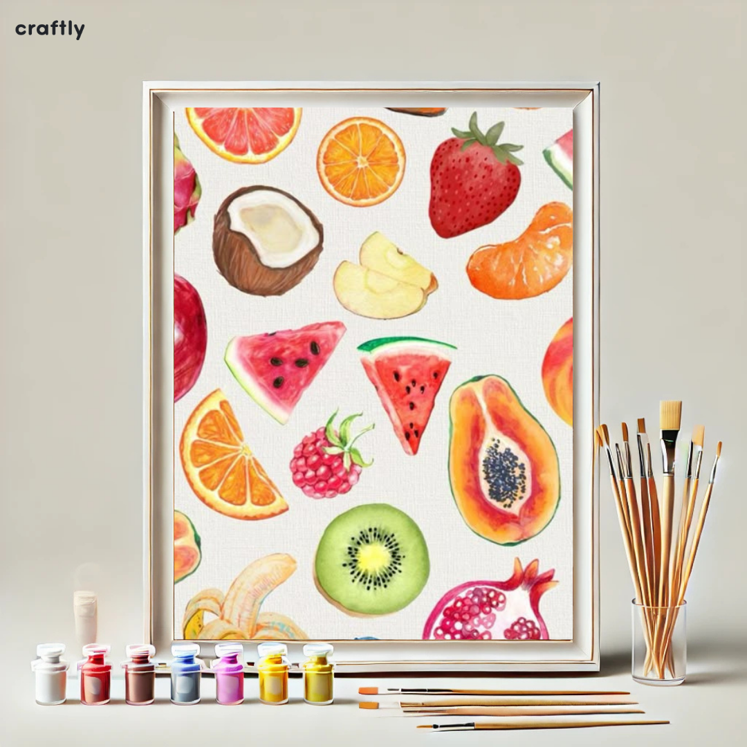 Paint by Numbers – Colourful Tropical Fruits
