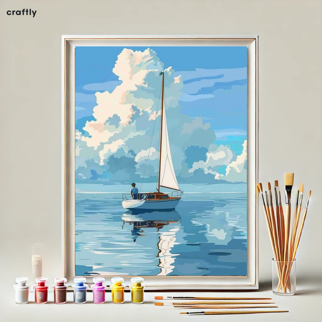 Paint by Numbers – Sailing Boat in Calm Sea