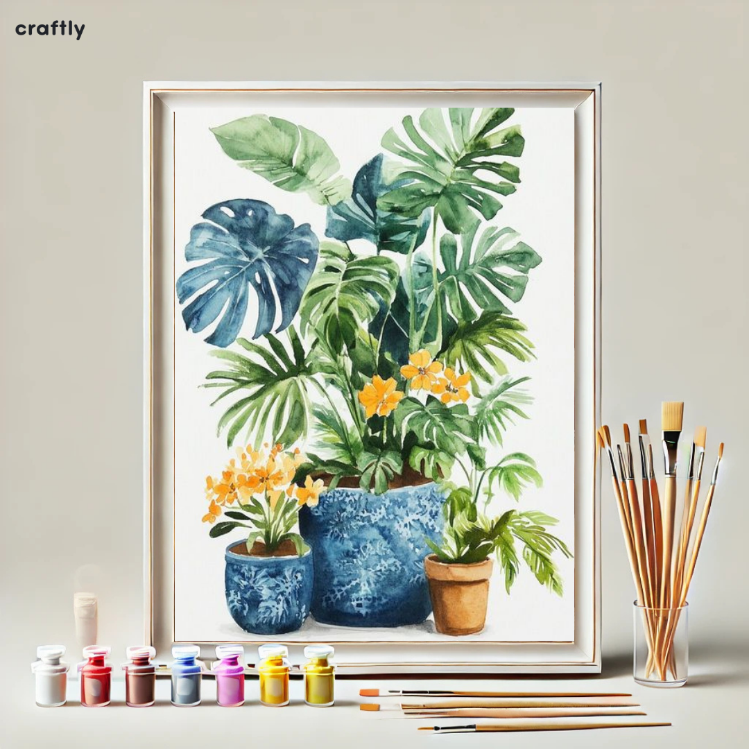 Paint by Numbers – Tropical Potted Plants