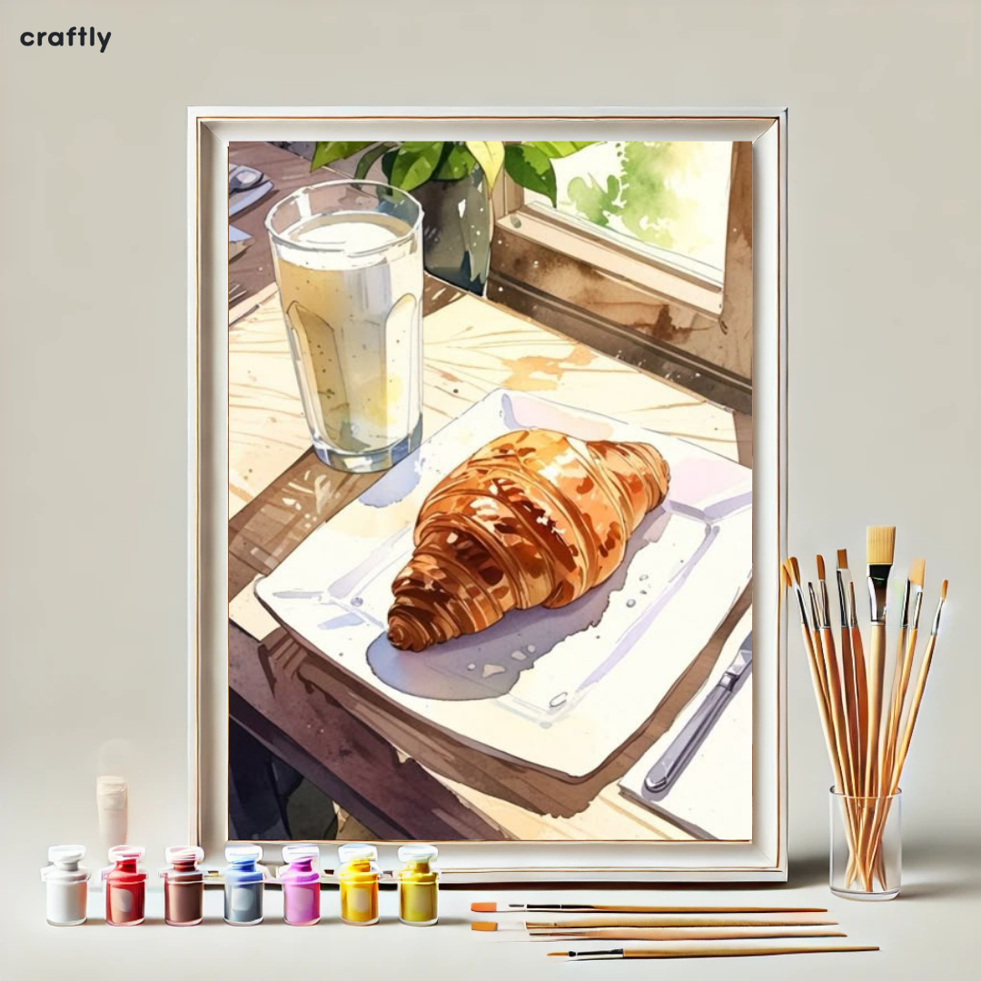 Paint by Numbers – Croissant and Drink