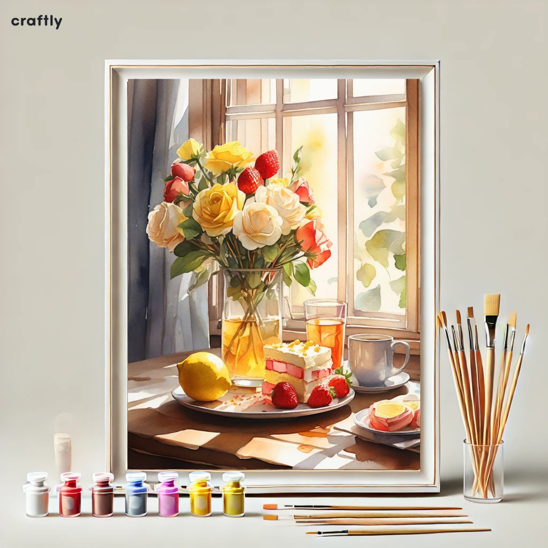 Paint by Numbers – Breakfast with Flowers and Desserts
