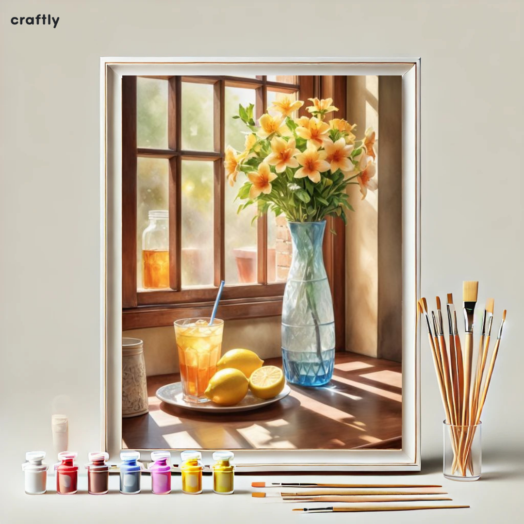 Paint by Numbers – Flowers on a Table by the Window