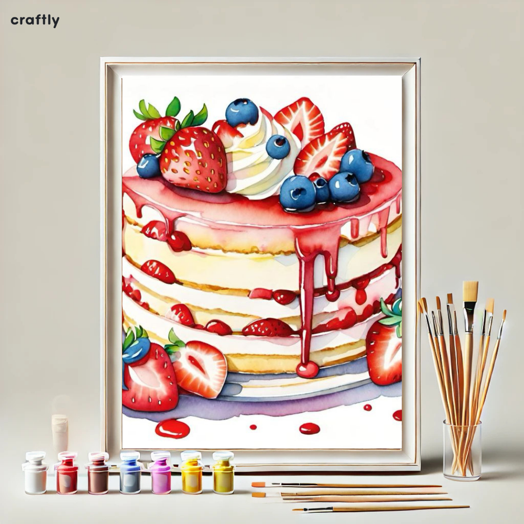 Paint by Numbers – Vanilla Cake with Fruit
