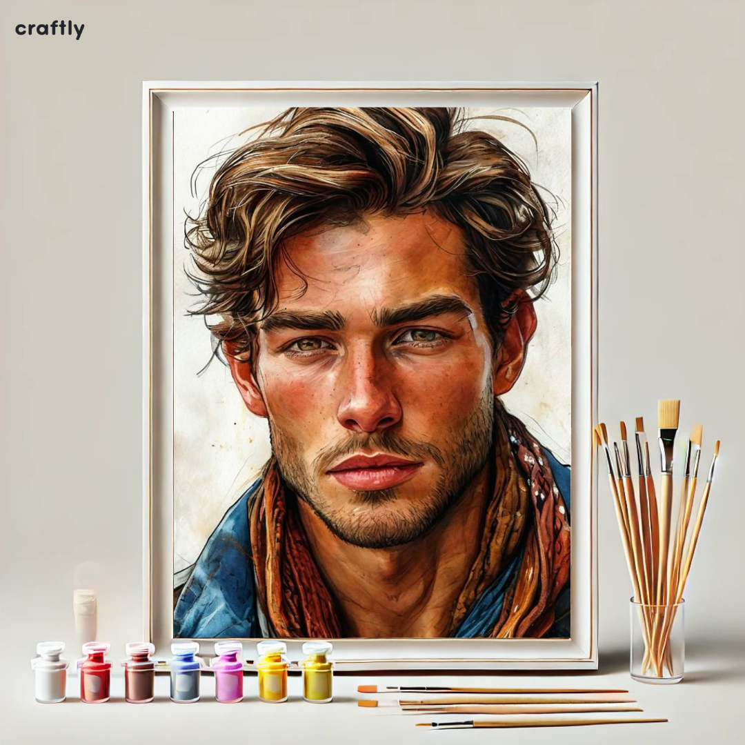 Paint by Numbers – Man with Intense Gaze