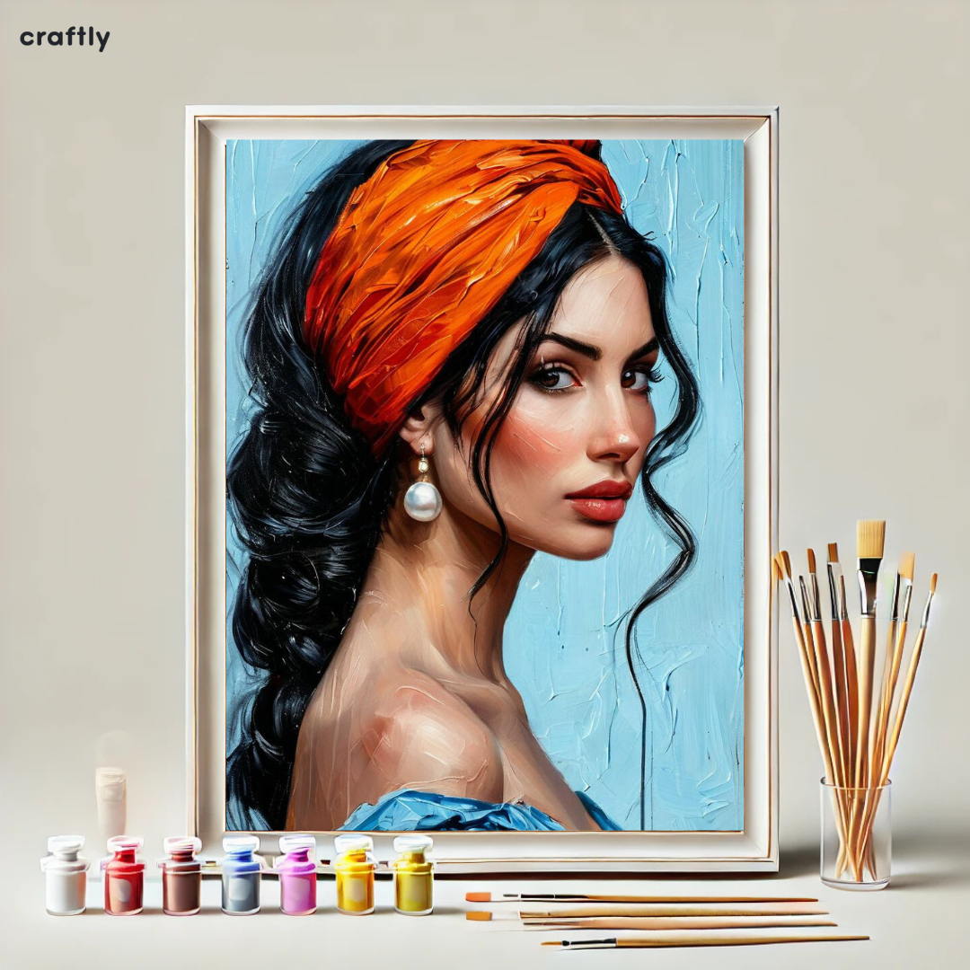Paint by Numbers – Woman with Orange Headscarf