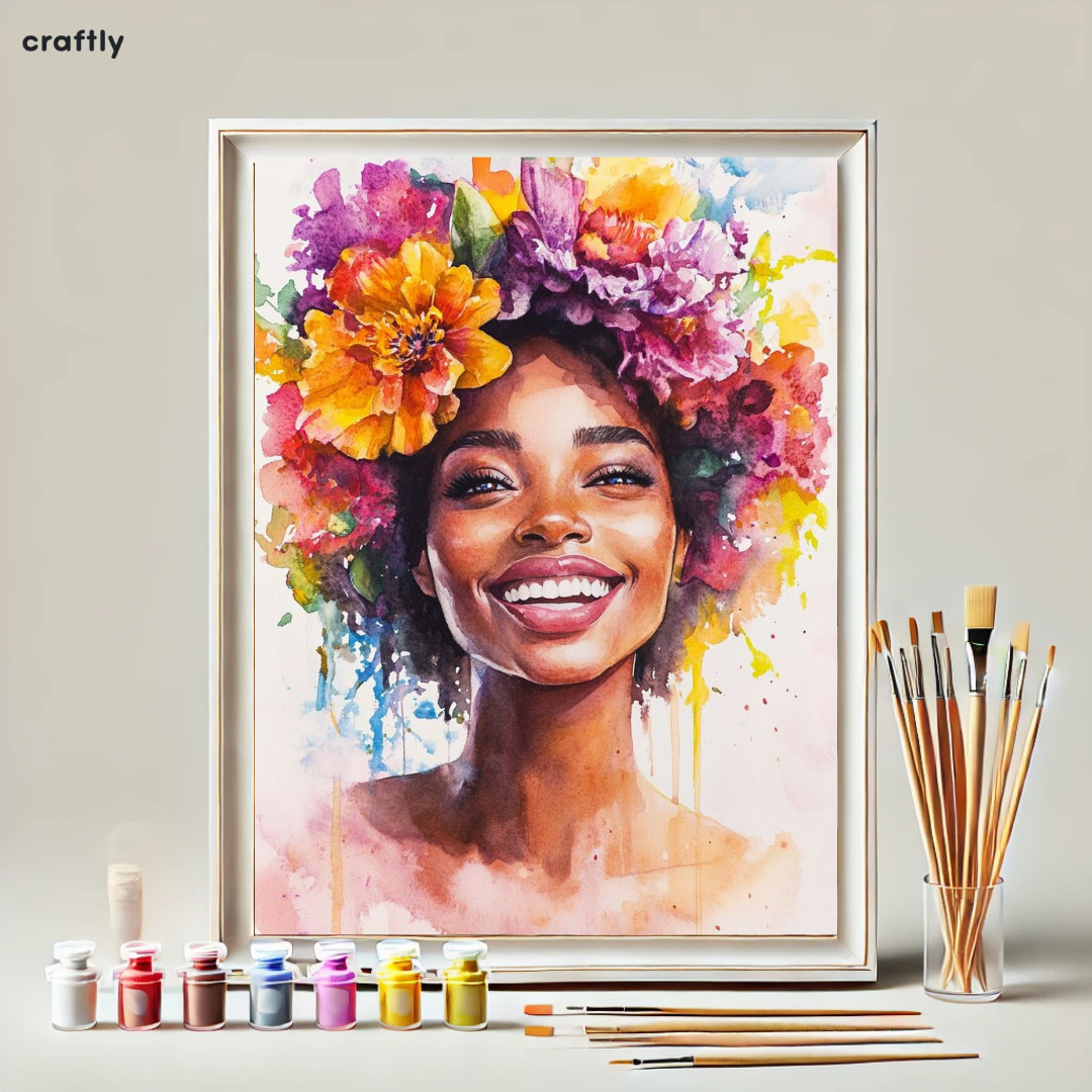 Paint by Numbers – Woman with Flowers in Her Hair