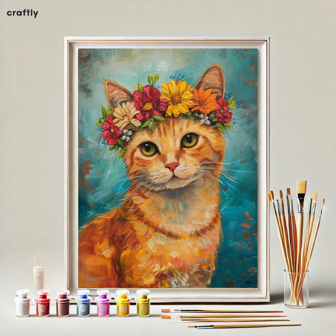 Paint by Numbers – Cat with Flower Crown