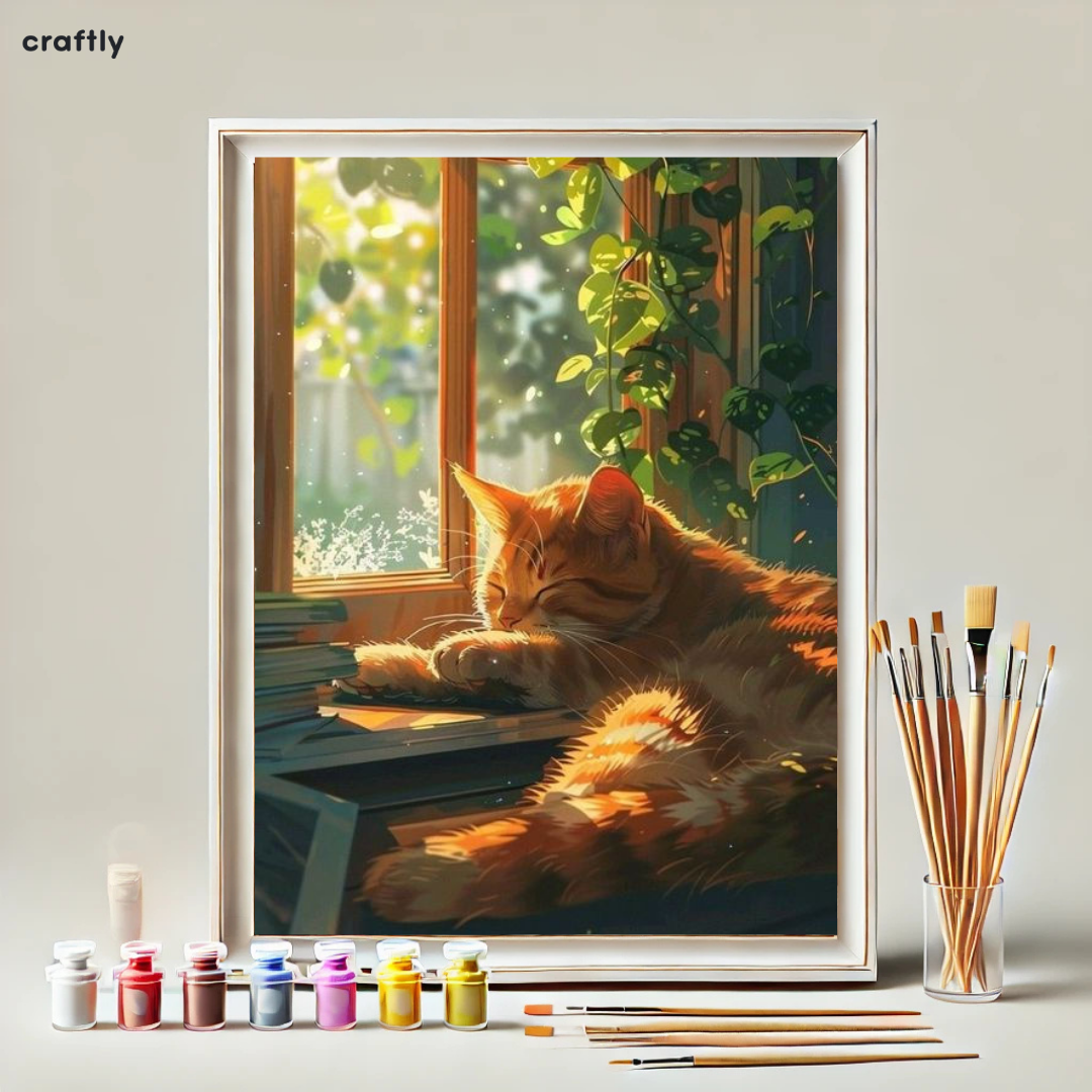 Paint by Numbers – Cat in a Window Overlooking Nature