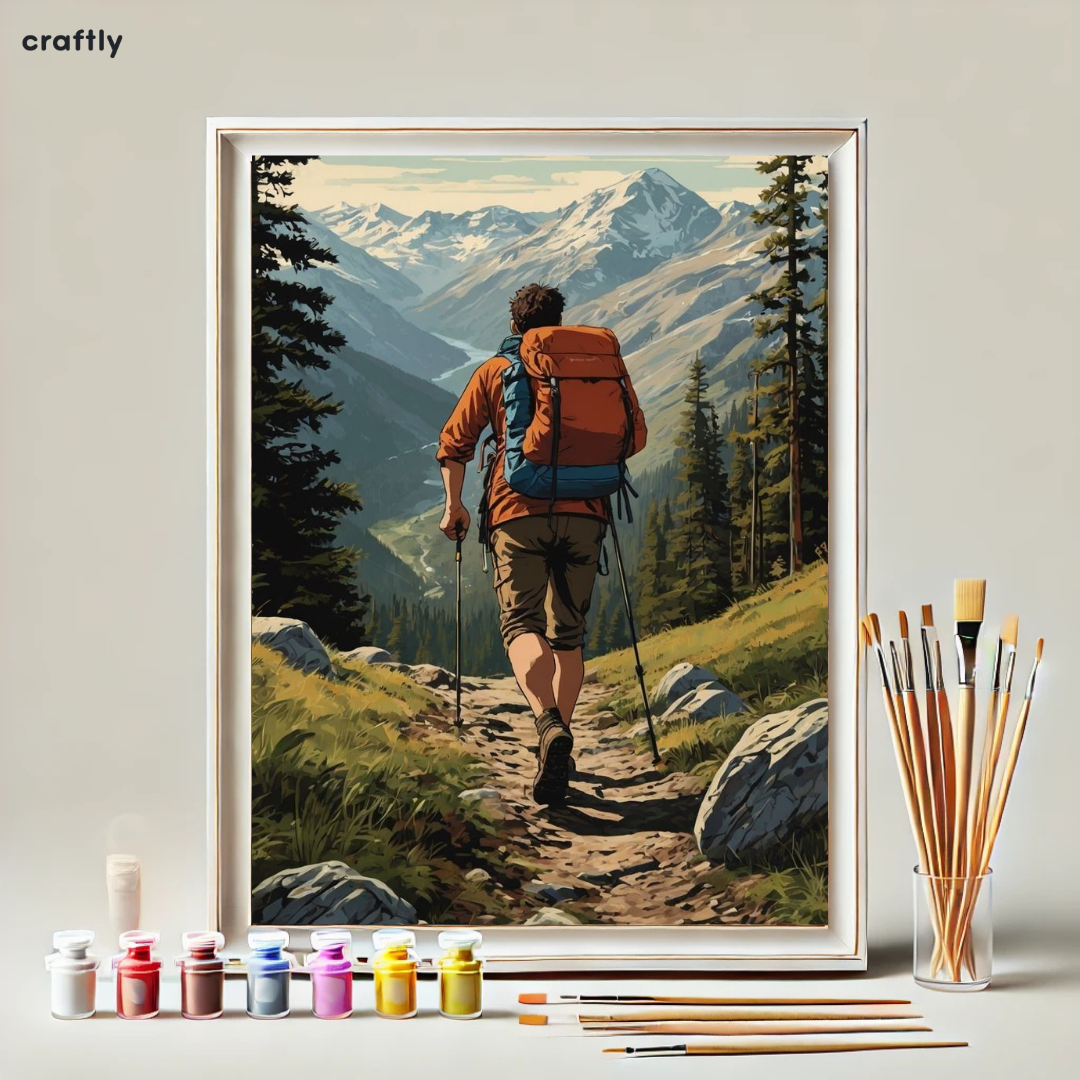 Paint by Numbers – Hiker in the Mountains