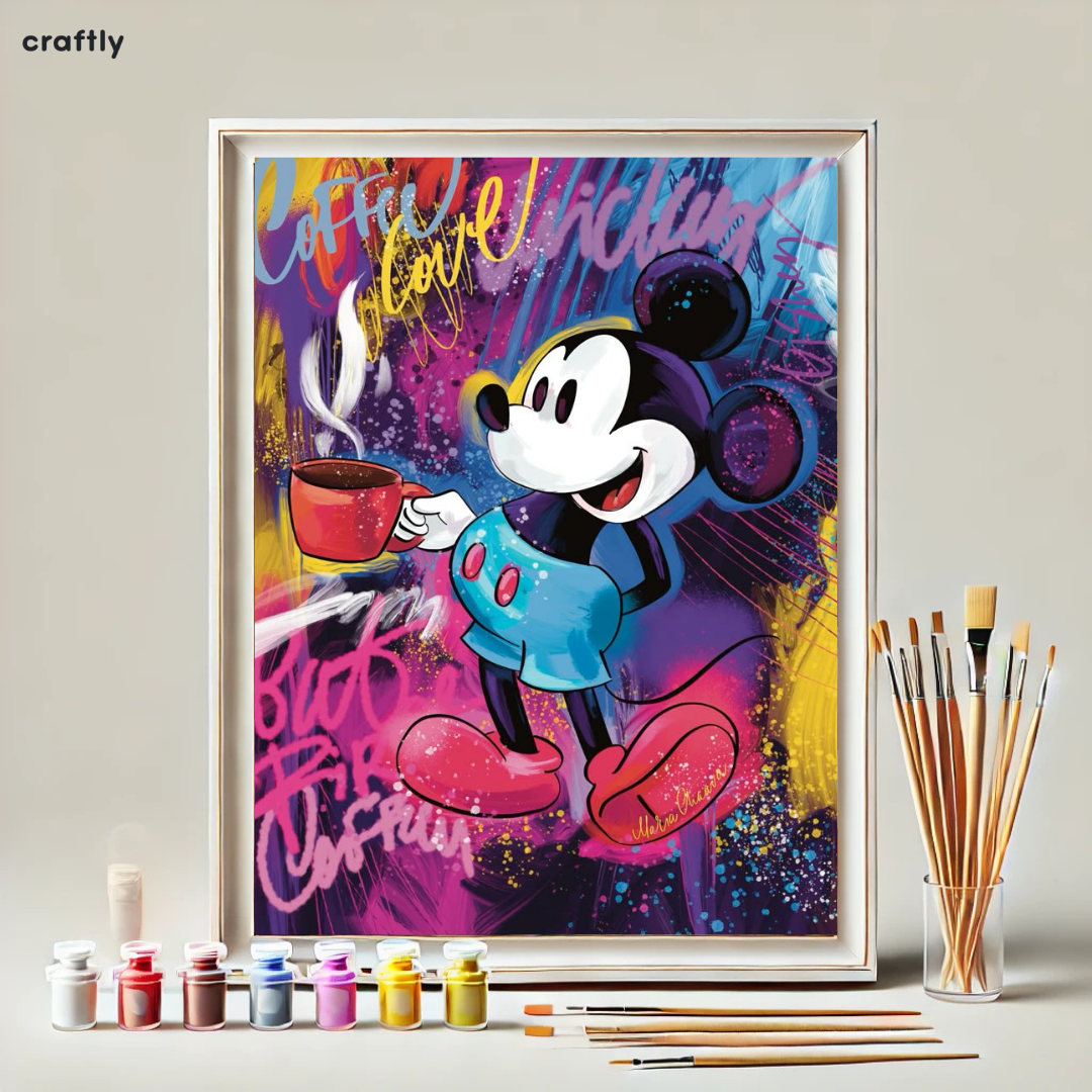 Paint by Numbers – Mickey Mouse with Coffee