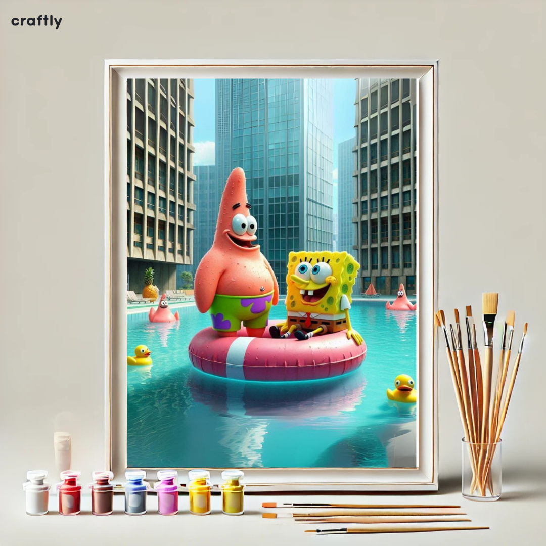 Paint by Numbers – SpongeBob and Patrick in the Pool