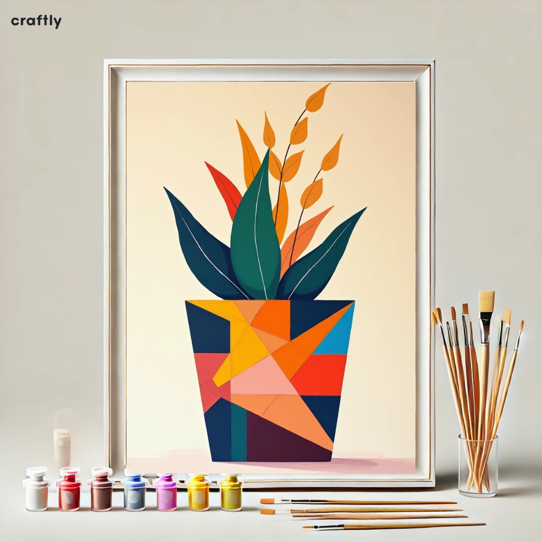 Paint by Numbers – Colourful Geometric Pot