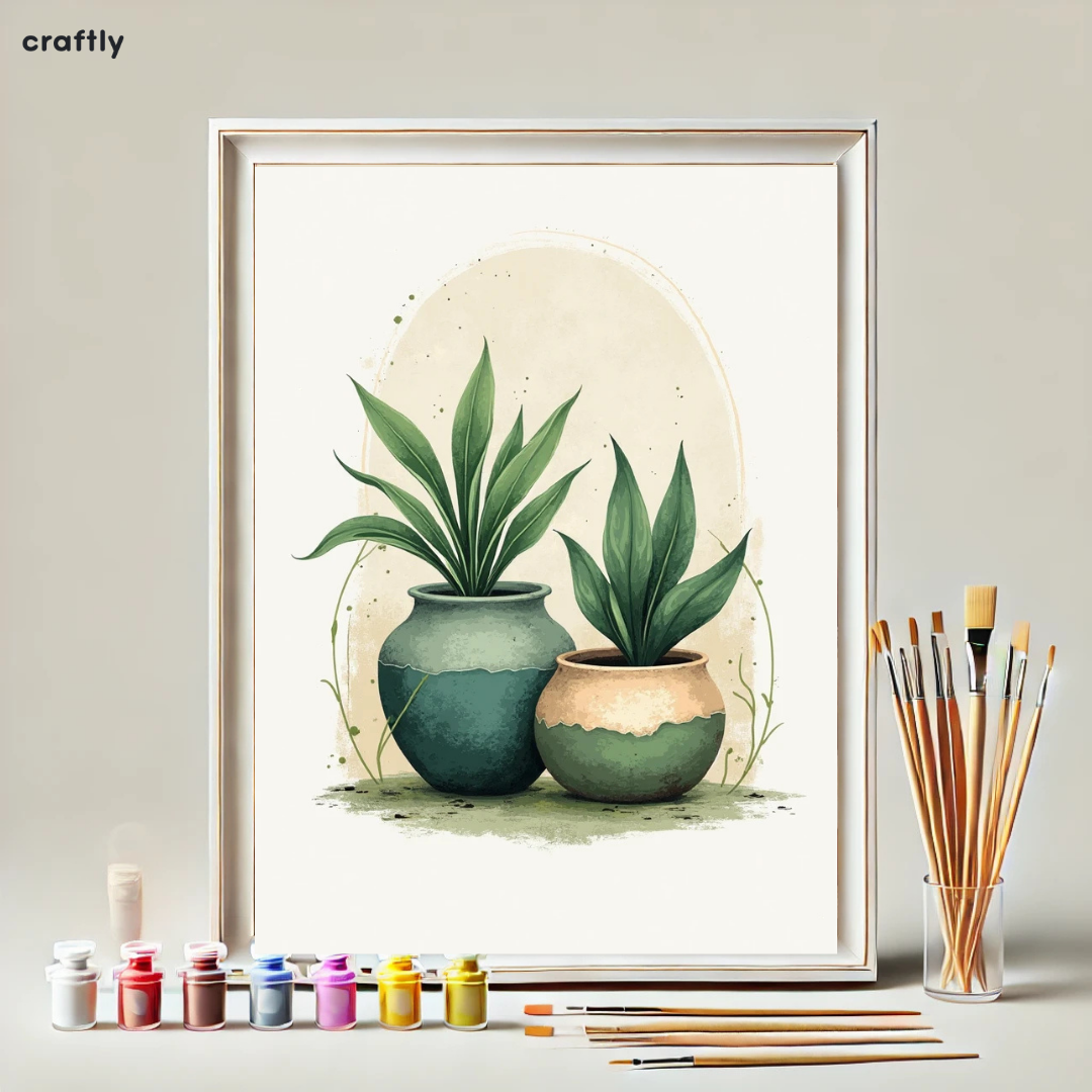 Paint by Numbers – Green Pots