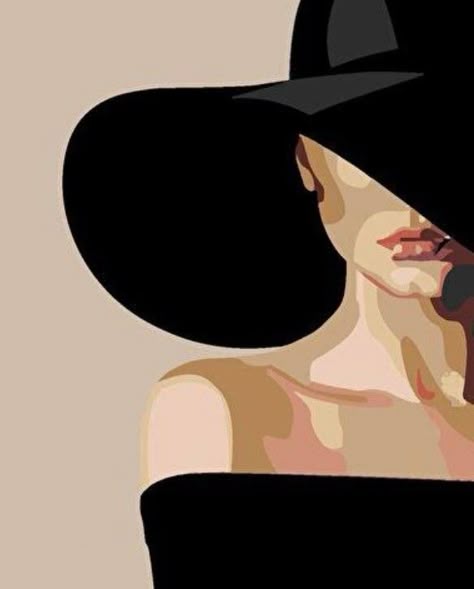 Painting by Numbers – Mysterious Woman with a Wide-Brimmed Hat