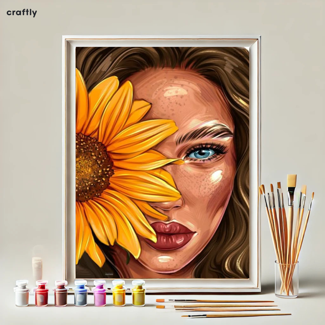 Paint by Numbers – Woman with Sunflower