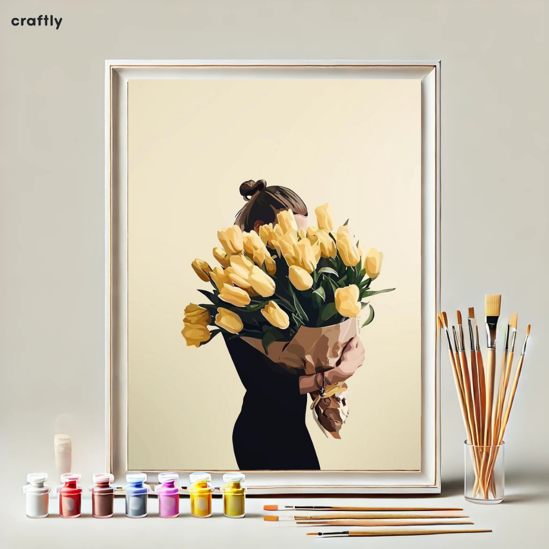 Paint by Numbers – Bright Yellow Flower Bouquet