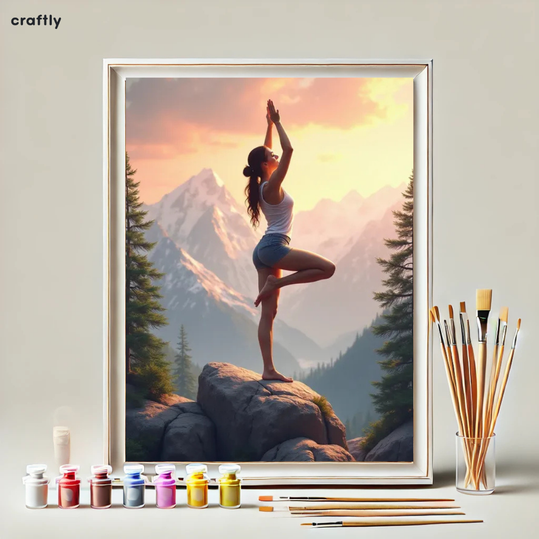 Paint by Numbers – Yoga with Mountain Peaks