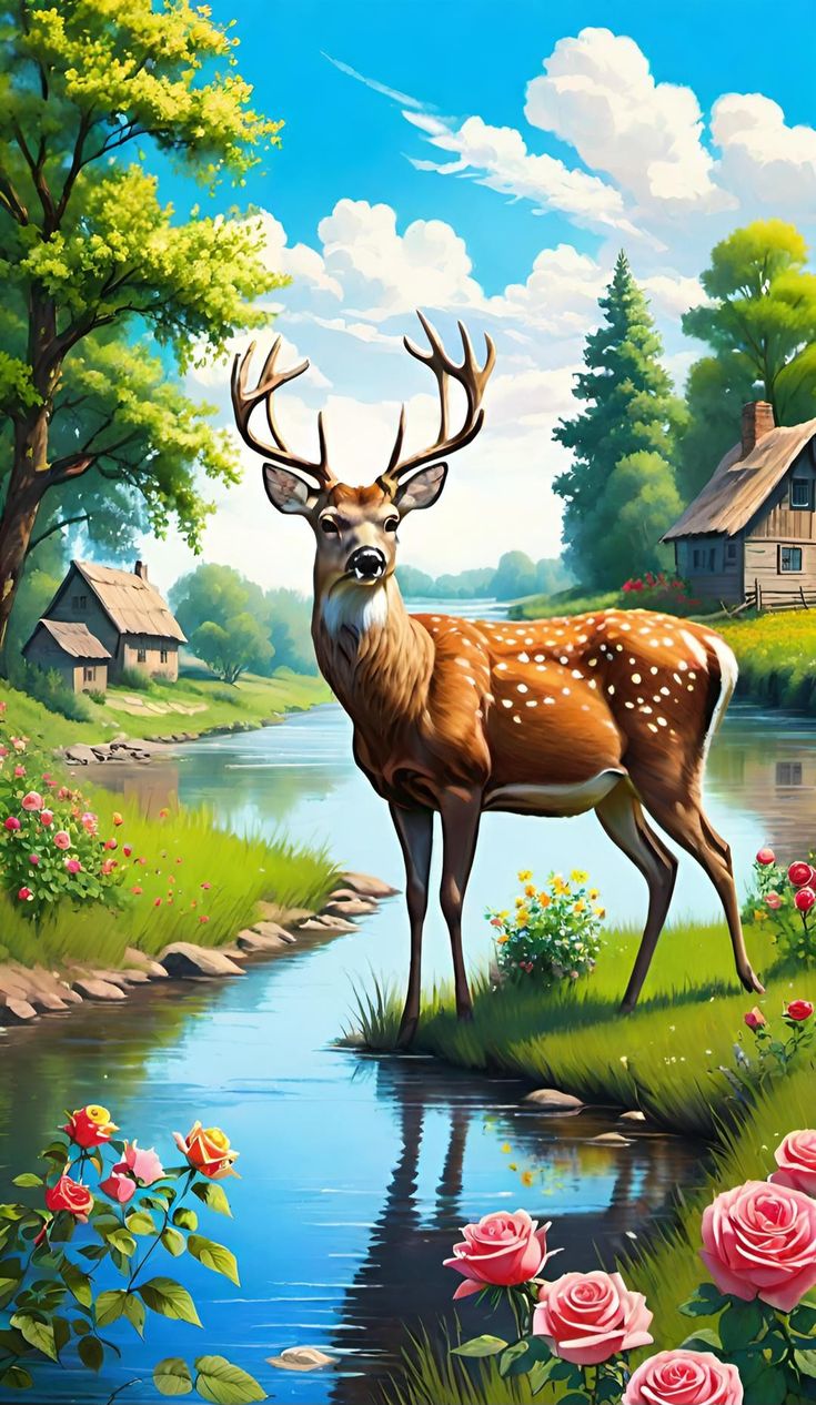Paint by Numbers – Deer in Enchanted Nature