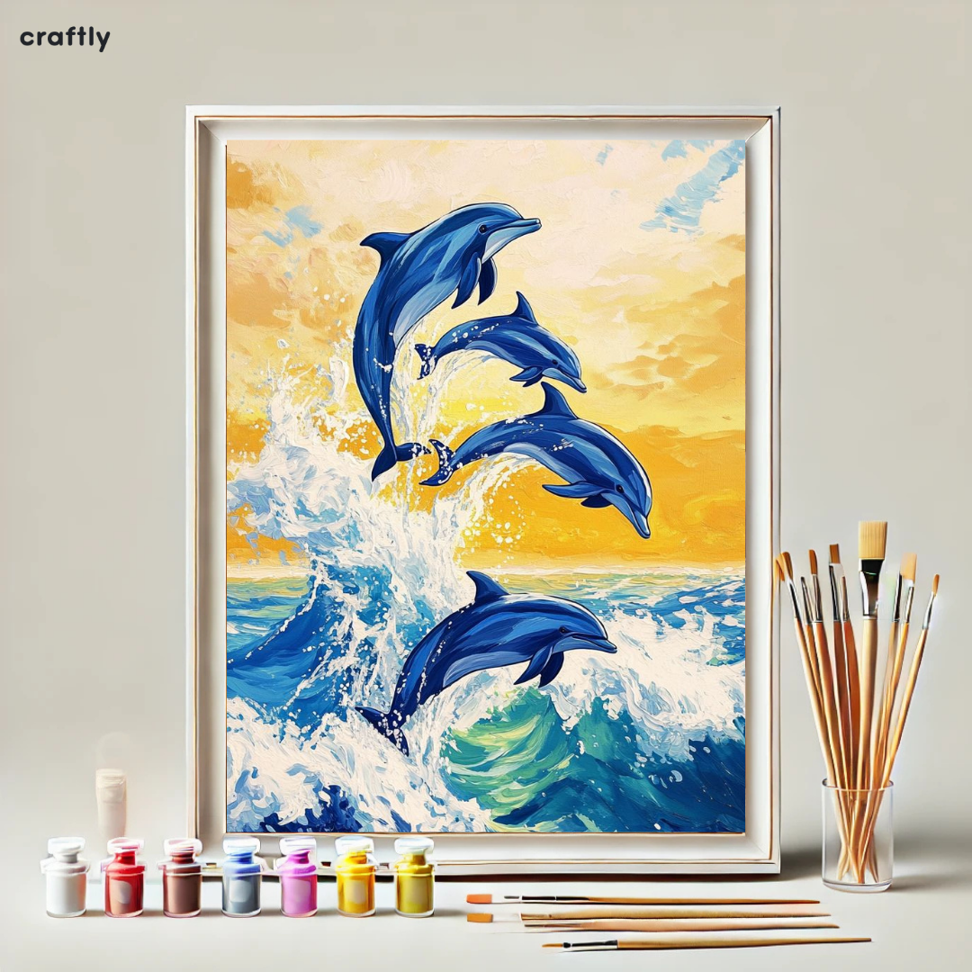 Paint by Numbers – Dolphins in a Summer Dance