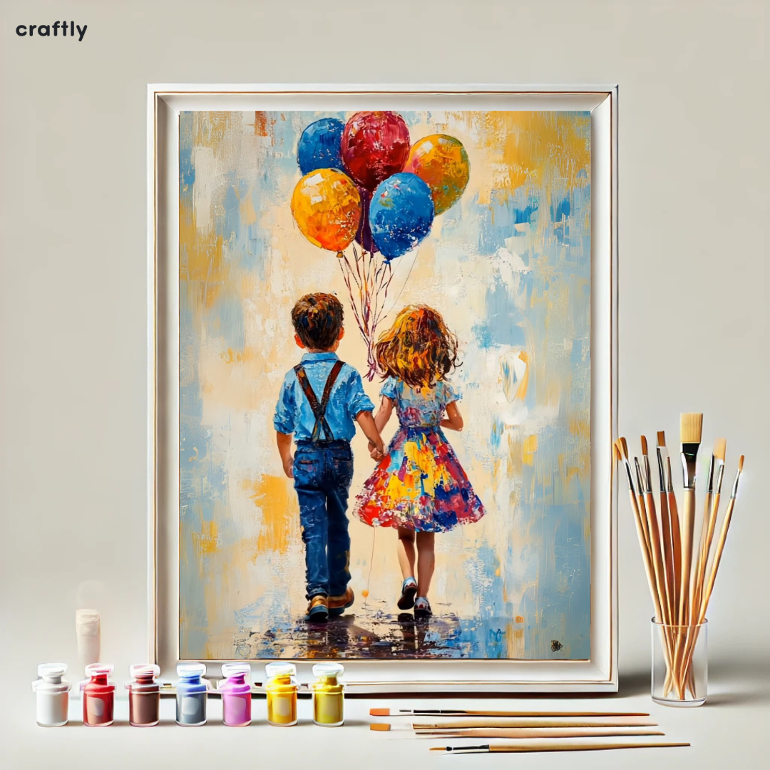 Paint by Numbers – Kids with Balloons